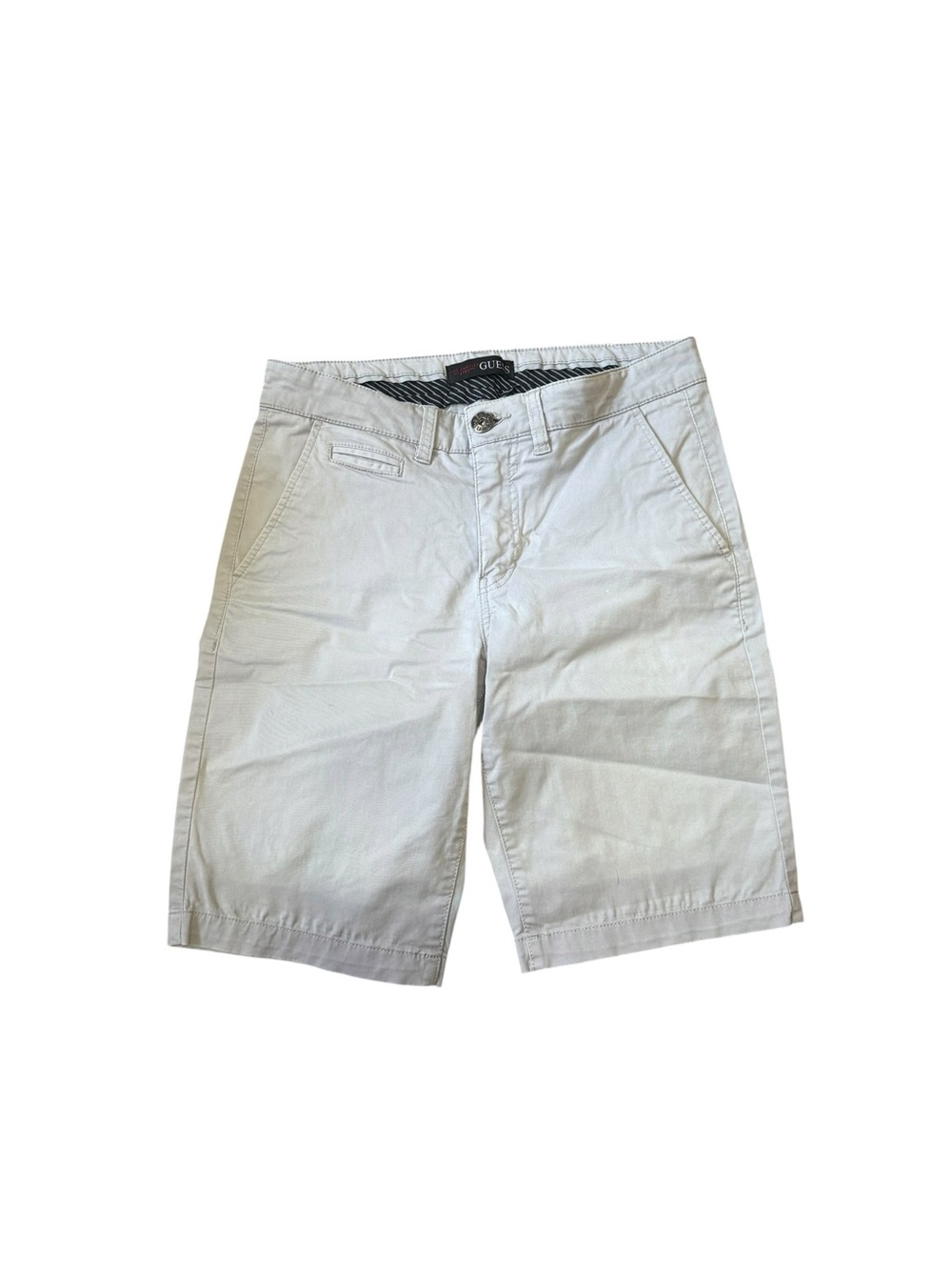GUESS Men's Light Gray Flat Front Chino Shorts